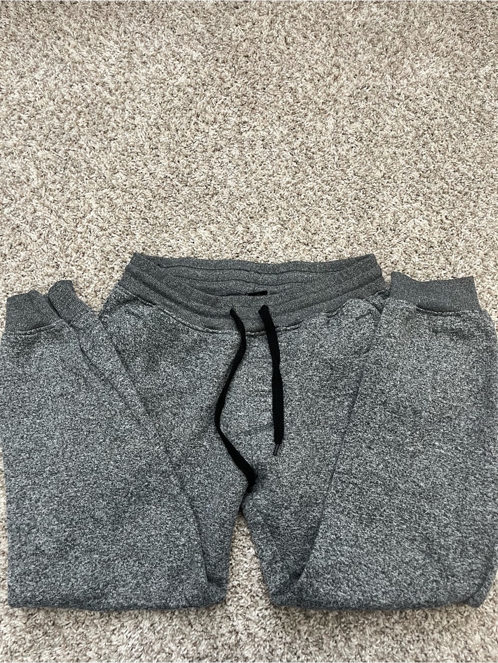 South Pole Mens Gray Heather Joggers with Black Drawstring